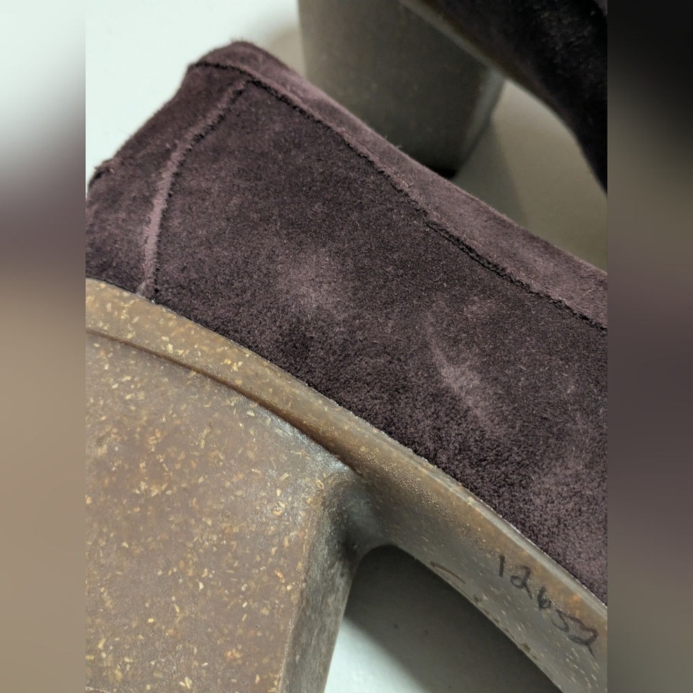 Unstructured By Clark's Purple Suede Penny Loafer Wedge Heel - Picture 5 of 11